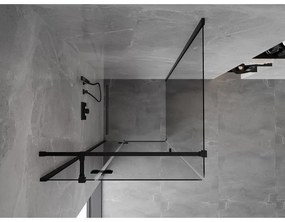 Mexen Mist H T, sprchový kút s výklopnými dverami ľavý 85 x 85 cm, číre sklo, čierna, 8A5T-085-085-70-00-L