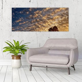 Obraz - Palmy medzi mrakmi (120x50 cm)