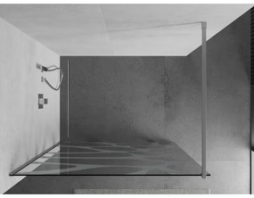 Mexen Kioto sprchová zástena 140x200 cm 8 mm, chróm, biely vzor, 800-140-101-01-97