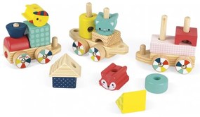 Drevený skladací vláčik so zvieratkami