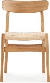 Jedálenské stoličky v súprave 2 ks z kaučukového dreva v prírodnej farbe Biel – MOME