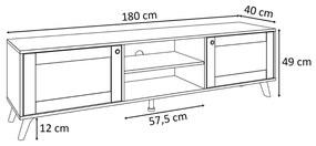 TV STOLÍK THEO S VIEDENSKÝM VÝPLETOM DUB PUCCINI 180 cm