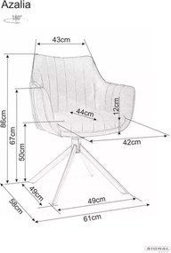 SI Azalia Velvet stolička kapučín