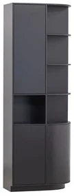 Čierna modulárna knižnica z borovicového dreva 78x210 cm Finca – WOOOD