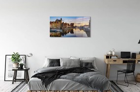 Sklenený obraz Port of Gdańsk rieky svitania 140x70 cm