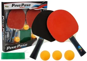 LEAN TOYS Pingpongová súprava - sieť, rakety, loptičky
