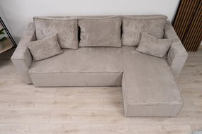 Béžová rohová pohovka SMART COSARO, obojstranná + 2 vankúšiky ZADARMO