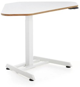 Nastaviteľný rohový stôl NOVUS, 1200x750 mm, biela doska biely rám