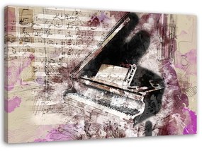 Obraz na plátně Piano abstraktní fialové Vintage - 120x80 cm