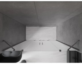 Mexen Velar Duo, posuvné sprchové dvere do otvoru 170 cm, 8mm sklo námraza, grafit brúsený, 871-170-000-32-66