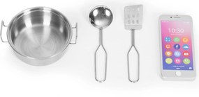 Detská drevená kuchynka ECOTOYS s LED, zvukom a tabuľou