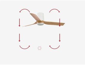 FARO 33833 - Stropný ventilátor MINI PUNT TUB S hnedá/biela pr. 90 cm + DO