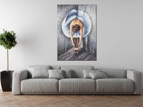 Gario Ručne maľovaný obraz Baletka v modrom Rozmery: 70 x 100 cm
