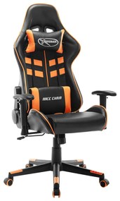 Herná stolička čierno-oranžová umelá koža