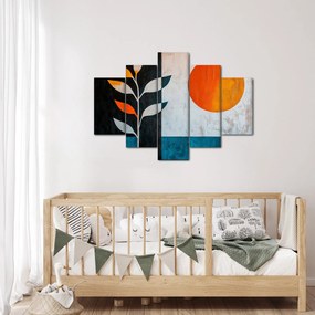 Obraz - Abstrakcia rastliny a slnka (150x105 cm)