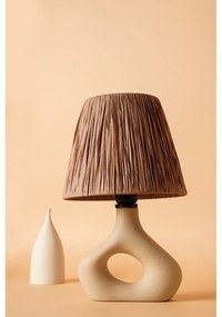 Béžová stolová lampa s tienidlom z papierového výpletu (výška 40 cm) Serin – Opviq lights