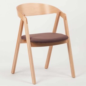 Stima stolička GURU buk s čalúneným sedákom Vyberte odtieň ->: Tmavo hnedá, Vyberte látku ->: LUX Zelená 18