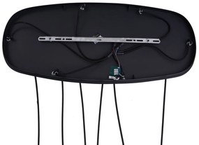 Moderné závesné svietidlo čierne s dymovým sklom 6 svetiel - Duplantis