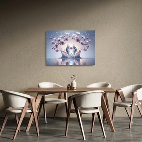 Sklenený obraz - Diamantové srdce (70x50 cm)