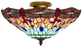 Searchlight 1289-16 - Tiffany prisadený luster DRAGONFLY 3xE14/40W/230V SR0256
