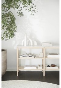 Hnedo-béžový konzolový stolík s doskou z kameňa 140x40 cm Orwel - Rowico