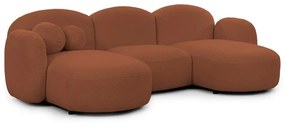 Terakotová rohová pohovka z textílie buklé (do tvaru "U") Orbit – Ropez