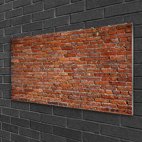 Skleneny obraz Tehlová múr tehly 140x70 cm