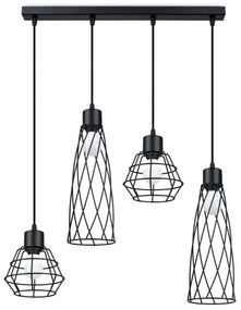 Sollux SL.1167 - Luster na lanku SUBA 4xE27/15W/230V čierna