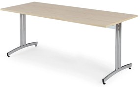 Jedálenský stôl SANNA, 1800x800 mm, breza / chróm