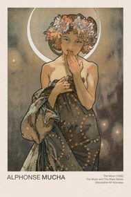 Umelecká tlač The Moon (Celestial Art Nouveau / Beautiful Female Portrait) - Alphonse / Alfons Mucha, (26.7 x 40 cm)