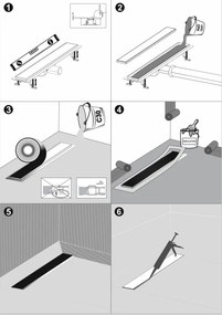 Cersanit Tako, lineárny odtokový žľab s obojstranným roštom 70cm, čierna, S907-018