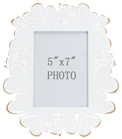 Biely kovový rámček na fotky Mauro Ferretti, 25 x 27,7 cm