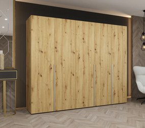 Šatníková skriňa 250 cm Alice 1 (dub artisan + kašmír). Akcia -20%. Vlastná spoľahlivá doprava až k Vám domov. 1126125
