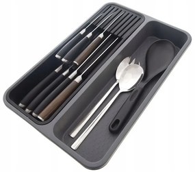 Organizér do zásuvky, príborník 2v1 GREY na varešky a nože 40 x 26,5 cm