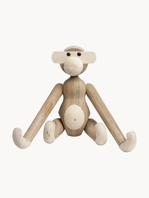 Ručne vyrobená dekorácia z dubového dreva Monkey, V 19 cm