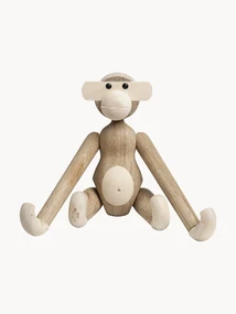 Ručne vyrobená dekorácia z dubového dreva Monkey, V 19 cm