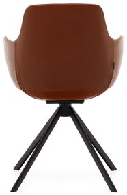 Koňakovohnedé čalúnené jedálenské kreslá v súprave s podrúčkami 2 ks Tissiana – Kave Home