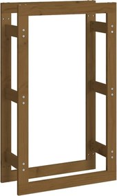 vidaXL Stojan na palivové drevo medový 60x25x100 cm masívna borovica