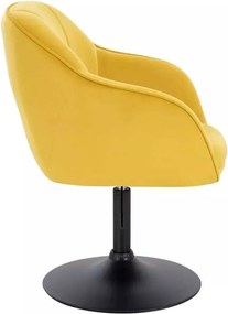 LuxuryForm DESIGN Stolička AVOLA VELUR na čiernom tanieri - žltá