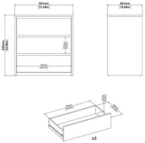 Biela komoda 80x84x48 cm Next – Tvilum