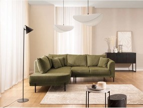 Zelená ženilková rohová pohovka (ľavý roh/do L) Mauris – Ropez