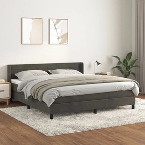 Posteľný rám boxspring s matracom tmavosivý 180x200 cm zamat 3131034