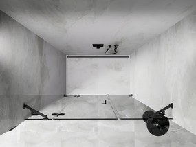 Mexen Lunar, ľavé otočné sprchové dvere 130 cm, 8mm číre sklo, brúsený grafit profil, 834S-130-050-66-00-L