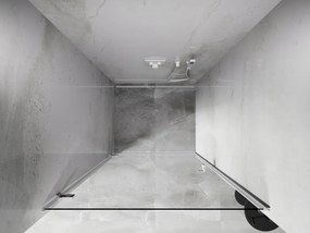 Mexen, Mexen Lunar-B Otočné ľavé sprchové dvere 80 cm, transparentné, biele - 832-080-000-20-00-L