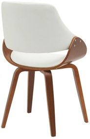 Jedálenská stolička Vangale - koženka - Orech / Biela