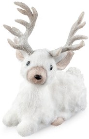 VIANOČNÁ FIGÚRKA REINDEER 27X17X35 CM BIELA