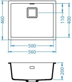 ALVEUS QUADRIX 50-02 pebble - zabudovanie pod pracovnú dosku