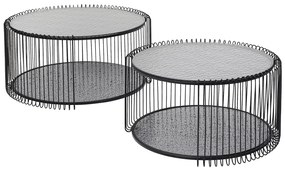 Wire Double set príručných stolíkov čierny