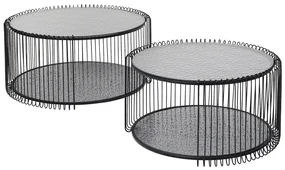 Wire Double set príručných stolíkov čierny