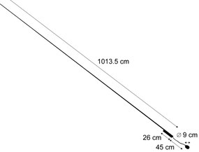 Moderný koľajnicový systém čierny 1-fázový 1000 cm - Magnetic